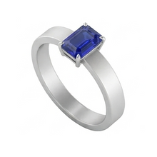 Emerald Gemstone Mens Ring 1.50 Carats Ceylon Sapphire Prong Set