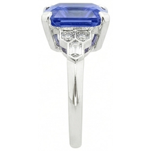 natural emerald sapphire 6.50ct ring top view