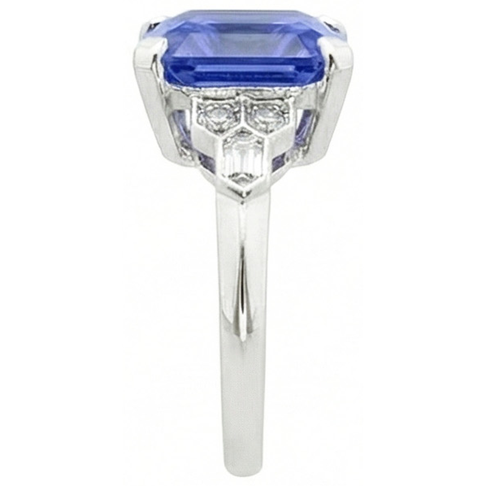 natural emerald sapphire 6.50ct ring top view