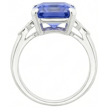 natural emerald sapphire 6.50ct ring profile view