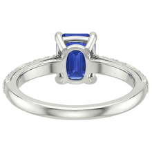 Emerald Gemstone with Accents Ring Blue Sapphire & Natural Earth Mined Diamond 3.50 Carats