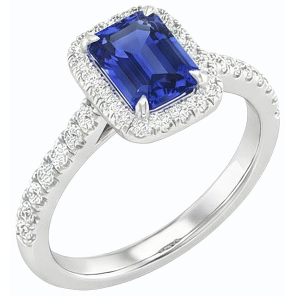 natural emerald sapphire 3ct ring side angle