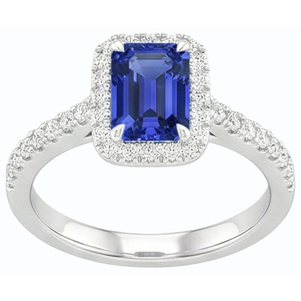 natural emerald sapphire 3ct ring top view