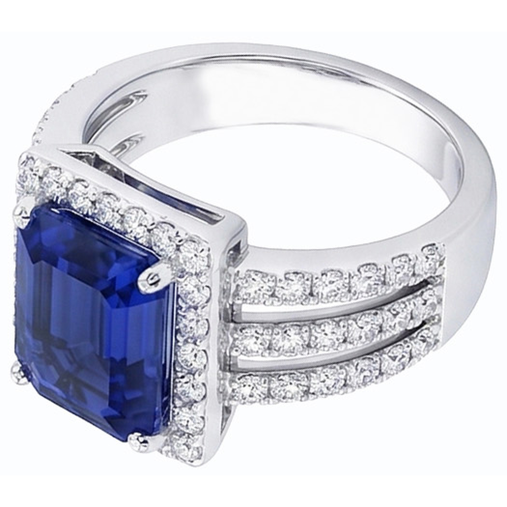 natural emerald sapphire 5.50ct ring top view