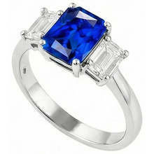 natural radiant sapphire 2.50ct ring top view