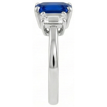natural radiant sapphire 2.50ct ring profile view