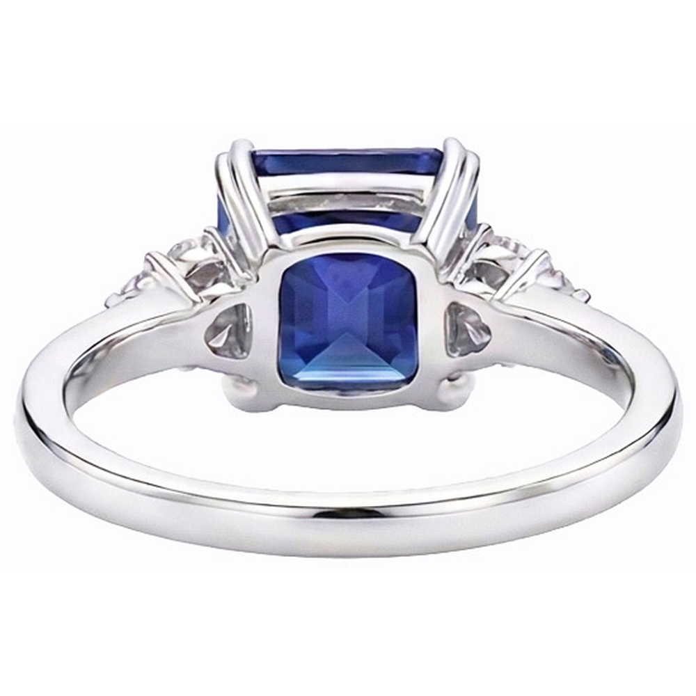 natural emerald sapphire 3ct ring profile view