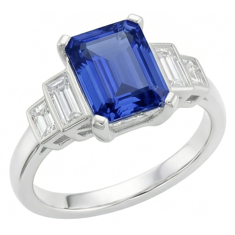 natural princess sapphire 2.50ct ring side angle