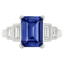natural princess sapphire 2.50ct ring close up detail