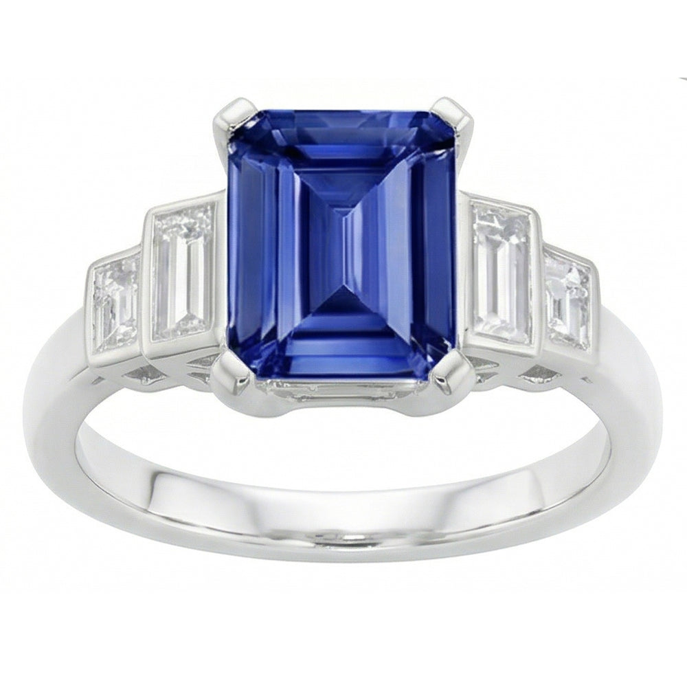 natural princess sapphire 2.50ct ring top view