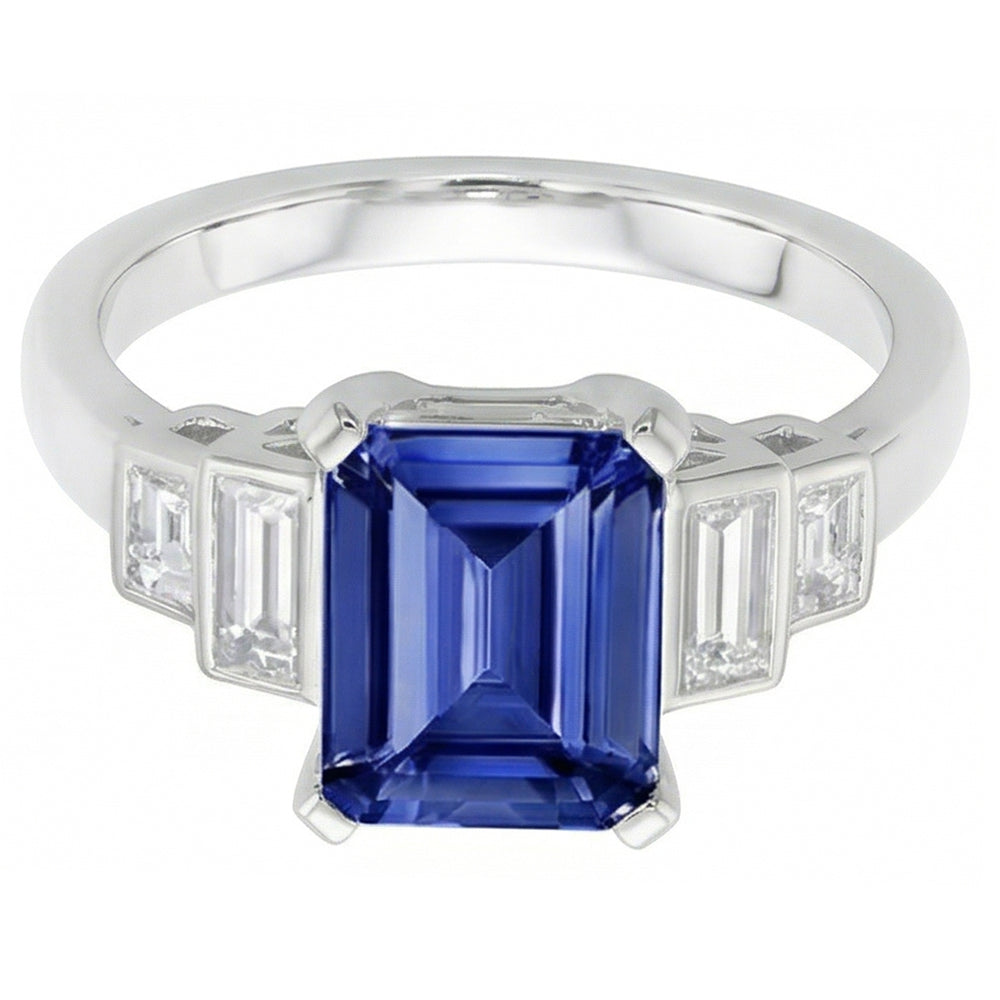 natural princess sapphire 2.50ct ring profile view