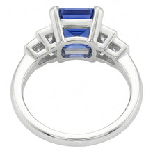natural princess sapphire 2.50ct ring on white background