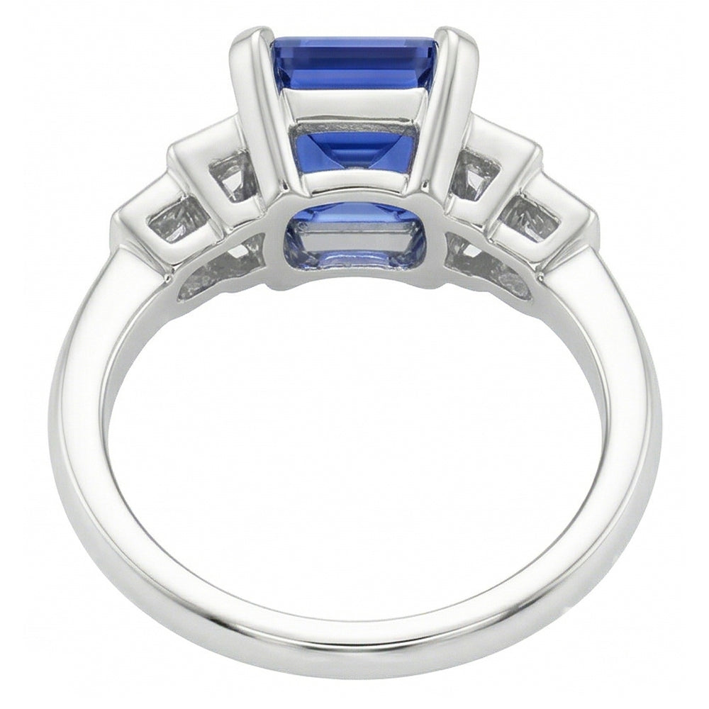 natural princess sapphire 2.50ct ring on white background