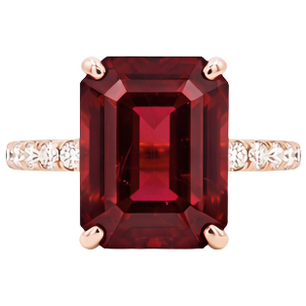 natural round ruby 11.25ct ring front view