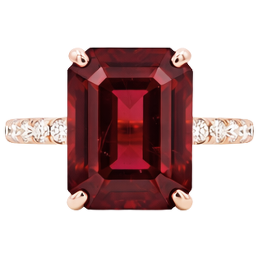 natural round ruby 11.25ct ring front view