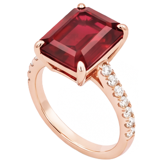 natural round ruby 11.25ct ring side angle
