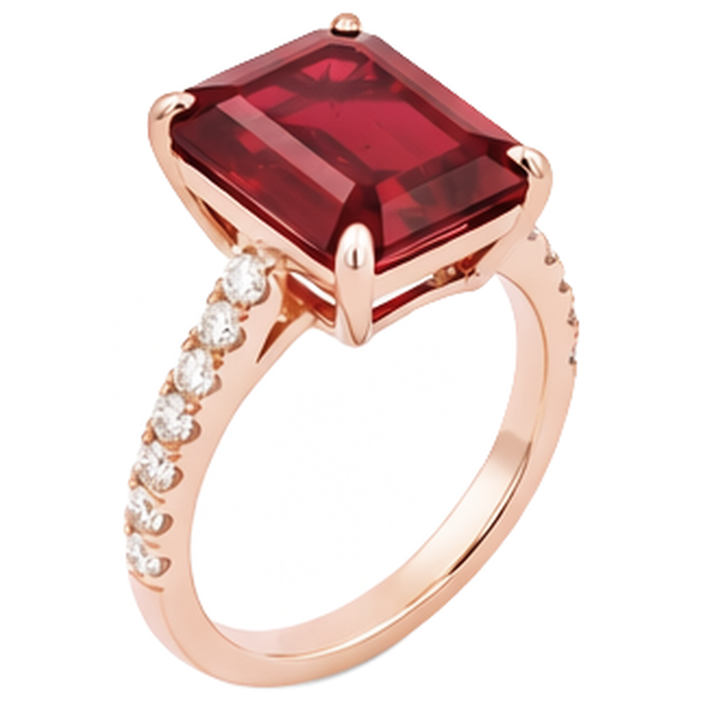 natural round ruby 11.25ct ring close up detail