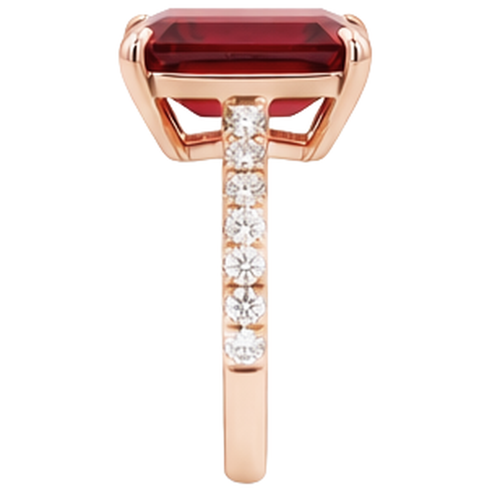 natural round ruby 11.25ct ring top view
