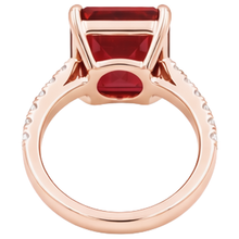 natural round ruby 11.25ct ring profile view