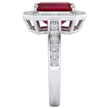 Emerald Ruby Natural Earth Mined Diamond Ring 11 Carats White Gold 14K Prong Set Jewellery