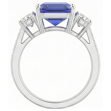 Emerald Sapphire 3 Stone Wedding Ring 5 Carats Round Natural Earth Mined Diamonds Jewellery