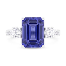 Emerald Sapphire 3 Stone Wedding Ring 5 Carats Round Natural Earth Mined Diamonds Jewellery