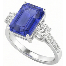 Emerald Sapphire 3 Stone Wedding Ring 5 Carats Round Natural Earth Mined Diamonds Jewellery