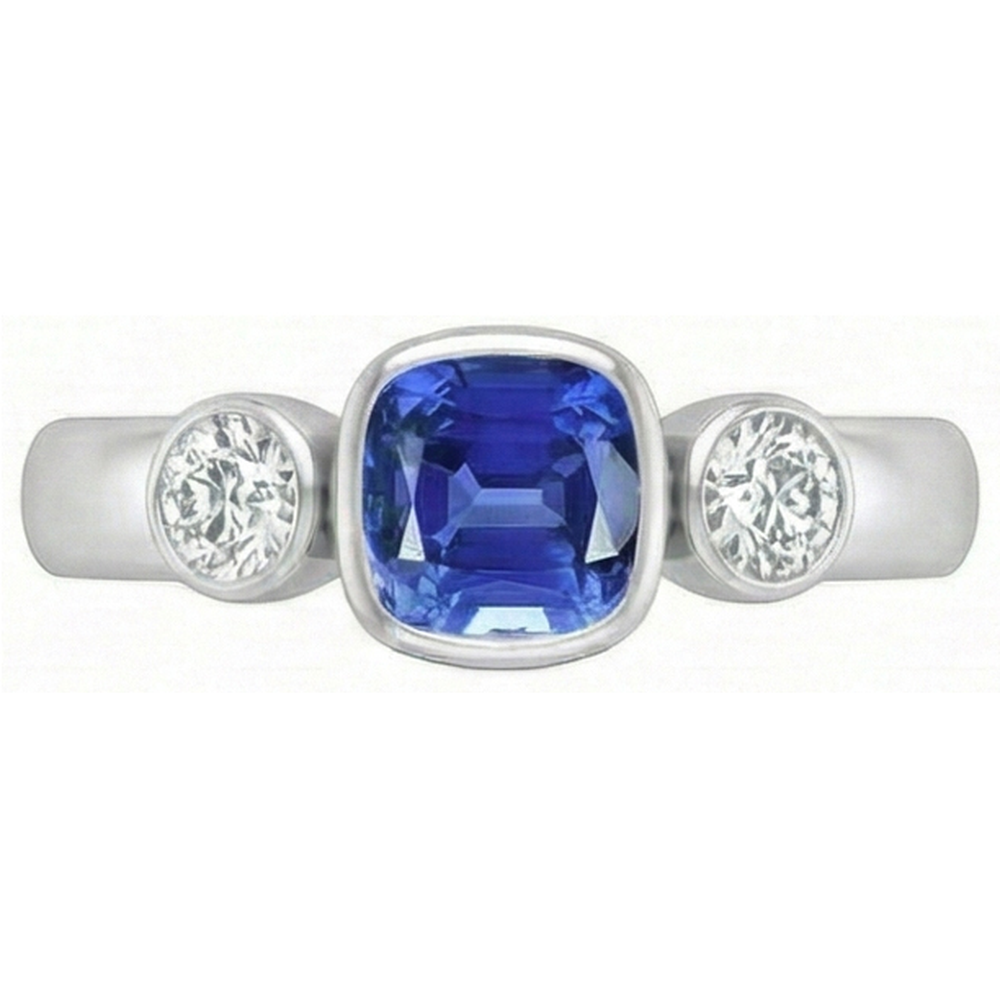 natural emerald sapphire 1.50ct watch side angle