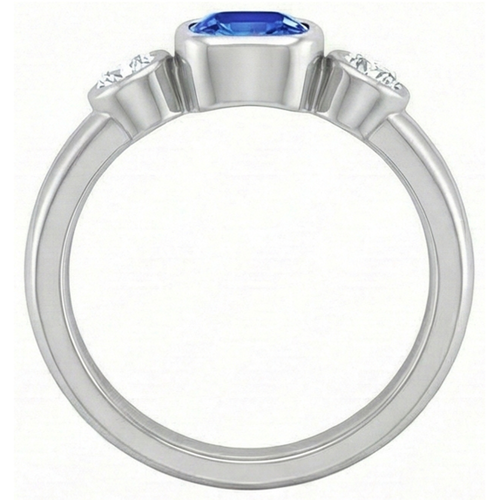 natural emerald sapphire 1.50ct watch profile view