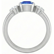 natural emerald sapphire 1.50ct watch profile view