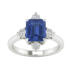 Natural Sapphire Ring 2ct - White Gold 14K
