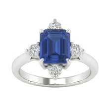 natural emerald sapphire 2ct ring front view
