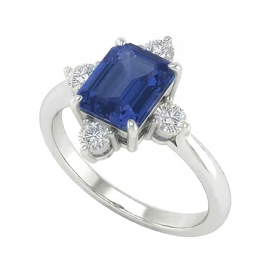 natural emerald sapphire 2ct ring side angle
