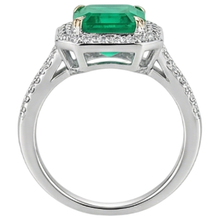 Fine Emerald Gemstone Ring 2-ct 14 Karat Two Tone Gold – alternate view