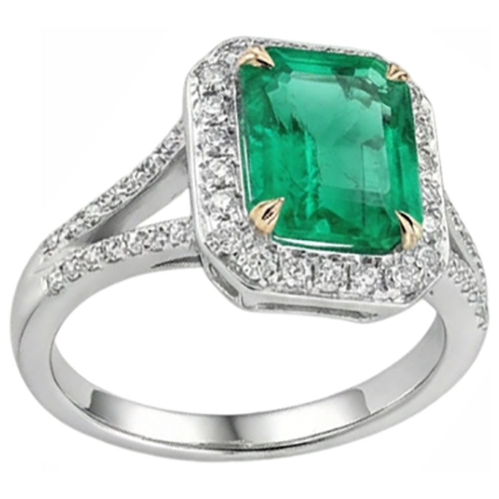 Sparkling Gemstone Ring 2 ct – profile view