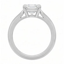 Emerald Shape Natural Earth Mined Diamond Solitaire Ring