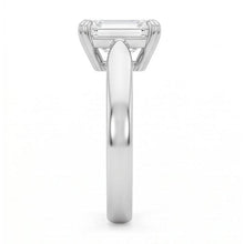 Emerald Shape Natural Earth Mined Diamond Solitaire Ring