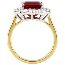 Emerald Shape Red Ruby With Round Natural Earth Mined Diamonds Ring 7.45 Carats Gold