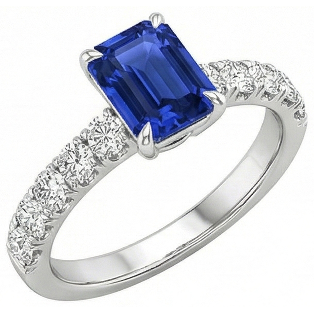 natural emerald sapphire 4.25ct ring side angle