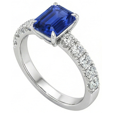 natural emerald sapphire 4.25ct ring top view