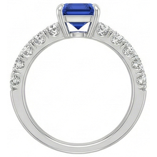 natural emerald sapphire 4.25ct ring on white background