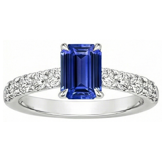 natural emerald sapphire 4.25ct ring close up detail