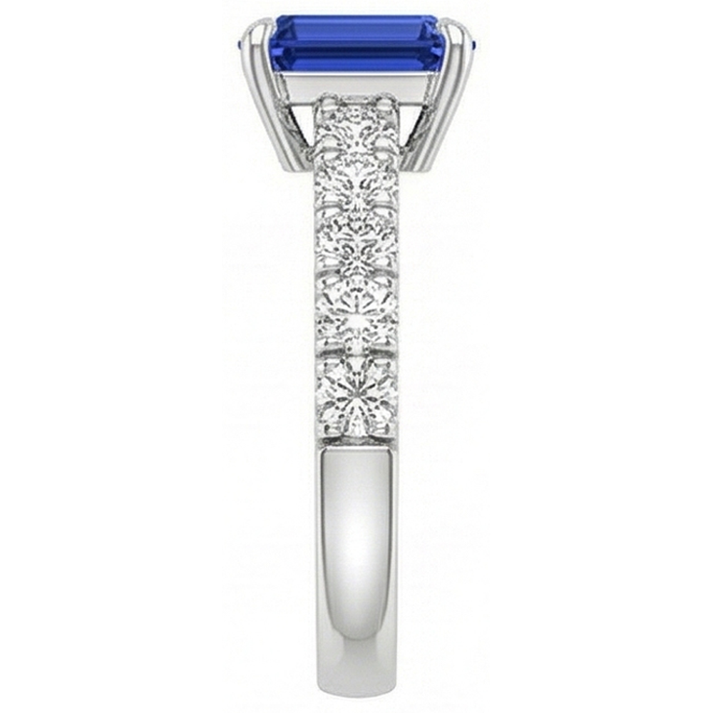 natural emerald sapphire 4.25ct ring profile view