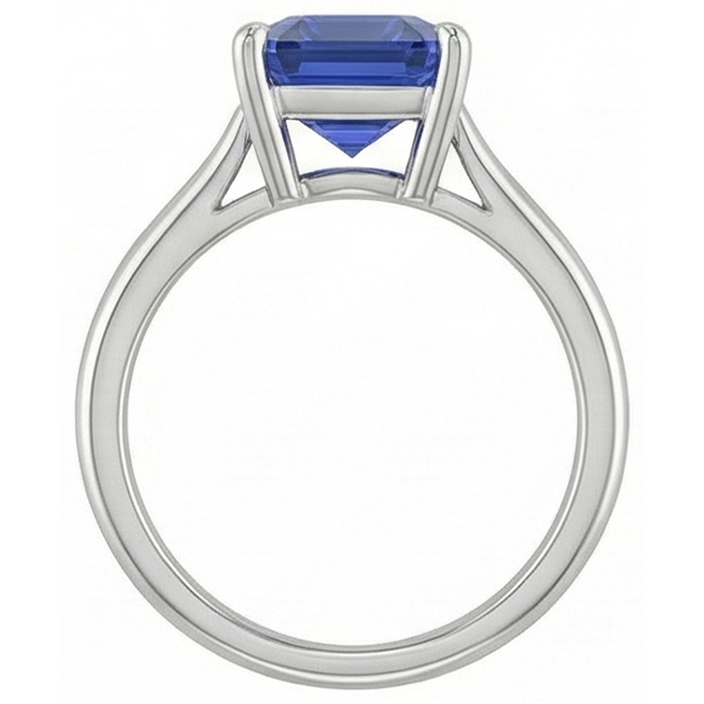 Emerald Solitaire Blue Sapphire Ring 2.50 Carats Ladies Jewellery