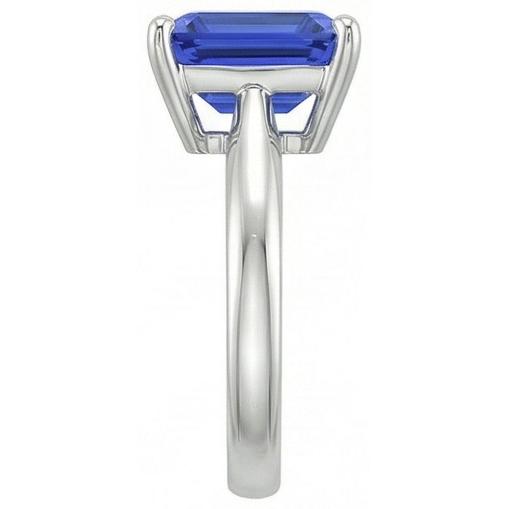 Emerald Solitaire Blue Sapphire Ring 2.50 Carats Ladies Jewellery