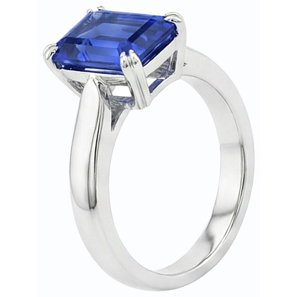 natural emerald sapphire 3ct ring top view