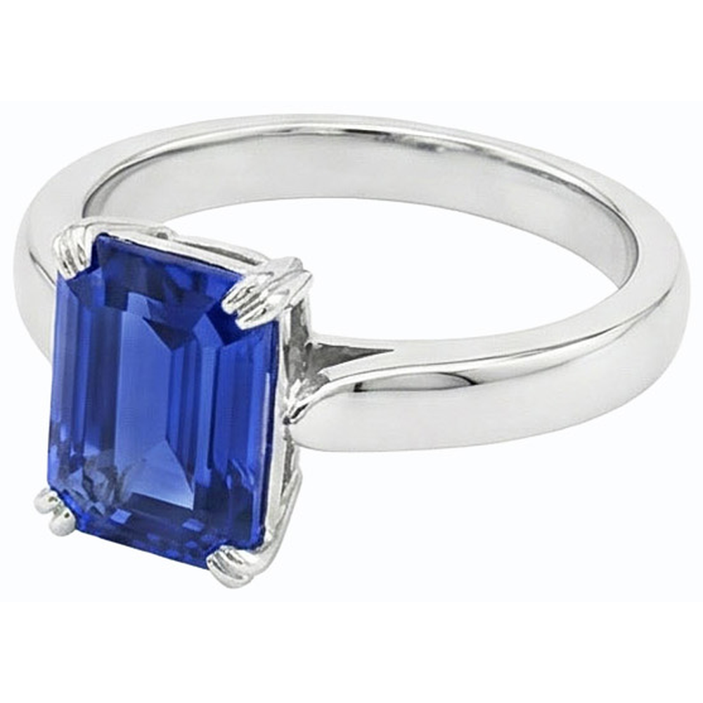 natural emerald sapphire 3ct ring profile view