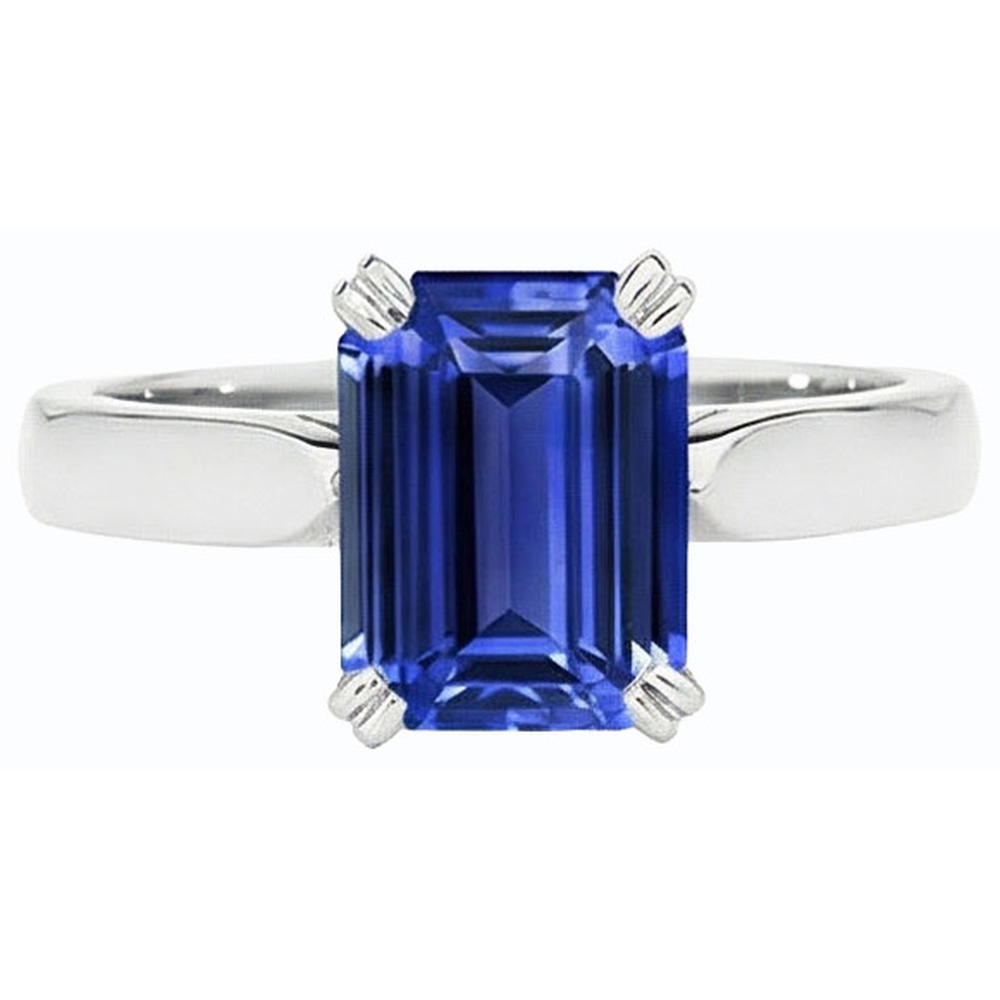 natural emerald sapphire 3ct ring on white background