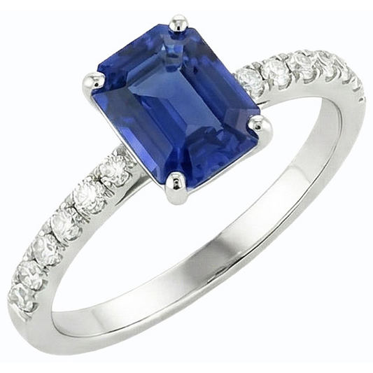 natural emerald sapphire 2.50ct ring side angle