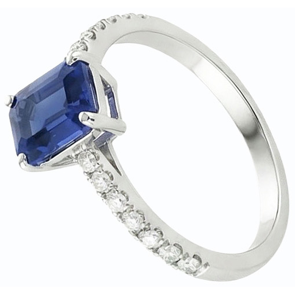 natural emerald sapphire 2.50ct ring top view